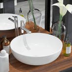 vidaXL Wastafel rond wit 41,5x13,5 cm keramiek, Doe-het-zelf en Bouw, Sanitair, Verzenden, Nieuw