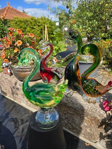 Murano, sommerso - Figurine - 4 x Murano Glas Enten (3) -