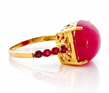 925 zilver verguld - robijn - Ring