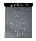 Zwarte Organza Stof Zilveren Bloemen 36cm 9m, Hobby en Vrije tijd, Verzenden, Nieuw