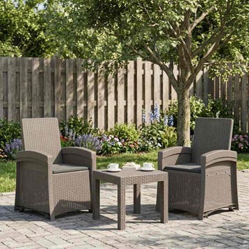 vidaXL Ligstoel Rieten Look 2 st Lichtgrijs en, Tuin en Terras, Tuinstoelen, Verzenden, Nieuw