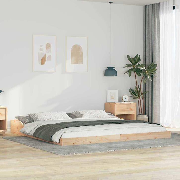 vidaXL Bedframe Bruin 180 x 210 cm Massief grenenhout, Maison & Meubles, Chambre à coucher | Lits, Envoi