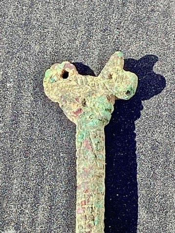 Luristan Brons kledingnaald - 200 mm, Antiek en Kunst