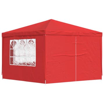 vidaXL Partytent 300 x 300 x 255 cm Rood PE en staal, Verzenden, Nieuw