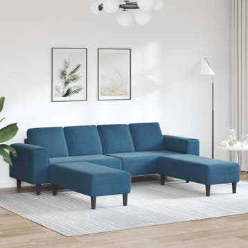 vidaXL Woonkamerbank / zetel 3 st Blauw, Huis en Inrichting, Zetels | Zetels, Verzenden, Nieuw