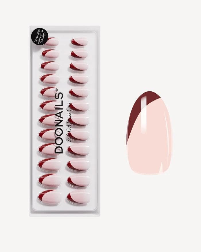 Doonails - Soft Gel Press Ons - Red Slate French Short Almon, Verzamelen, Overige Verzamelen, Verzenden