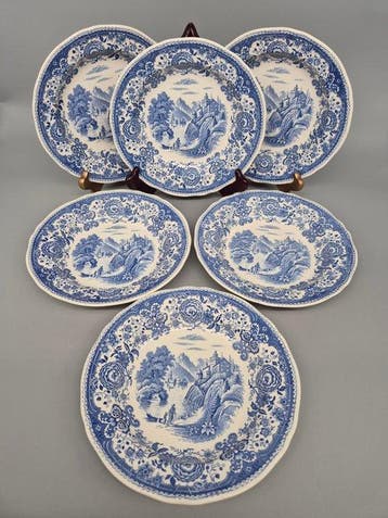 Villeroy & Boch Burgenland – 6 Teller Blau Dekor - Service à
