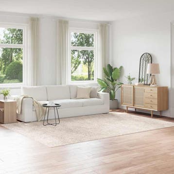 vidaXL Antislip Shaggy Tapijt Crèmekleurig 240 x 340 cm PP, Verzenden, Nieuw