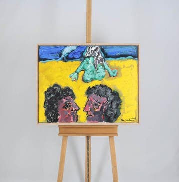 Jan Sierhuis (1928-2023) - Familie aan zee, Antiek en Kunst, Kunst | Schilderijen | Modern