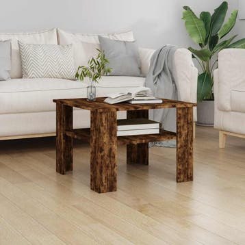 vidaXL Salontafel 60x60x42 cm bewerkt hout gerookt, Verzenden