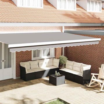 vidaXL vervangende markies volant Lichtgrijs 480 x 20 cm, Tuin en Terras, Verzenden, Nieuw