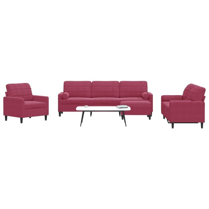 vidaXL 4-delige Loungeset met kussens en bolsters fluweel, Maison & Meubles, Canapés | Salons, Envoi