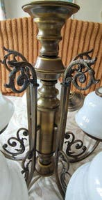 Plafonnier - Laiton moulé, Antiquités & Art