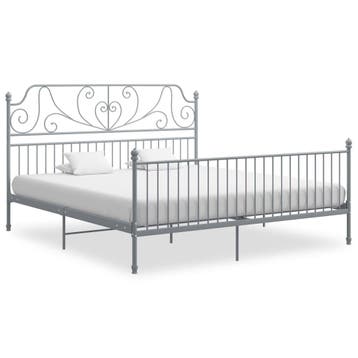 vidaXL Bedframe metaal grijs 180x200 cm, Verzenden, Nieuw