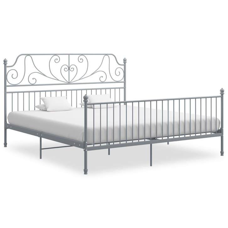 vidaXL Bedframe metaal grijs 180x200 cm, Huis en Inrichting, Slaapkamer | Bedden, Nieuw, Verzenden