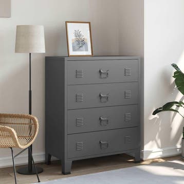 vidaXL Ladekast industrieel 78x40x93 cm metaal, Verzenden