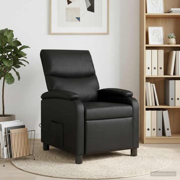 vidaXL Massage Relaxstoel Zwart Kunstleer, Verzenden