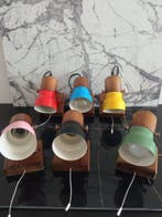 Wandkandelaar (6) - Staal, Hout - Houten en metalen wandlamp