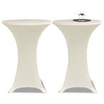 vidaXL Statafelhoes Stretch Ø80cm Crème (2 stuks), Verzenden, Nieuw