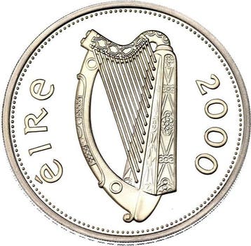 Ierland. 1 Pound 2000 Millennium Piedfort (Zonder