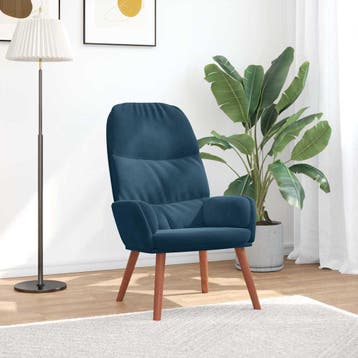 vidaXL Relaxstoel fluweel blauw, Verzenden, Nieuw
