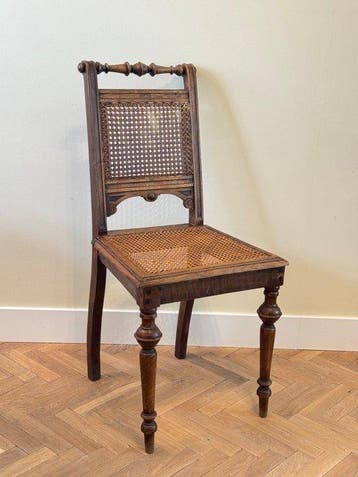 Eetkamerstoel - salon of bureau stoel - Walnoot - Antieke, Antiek en Kunst