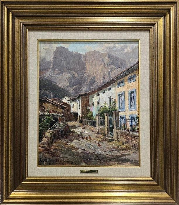 Elías Garralda Alzugaray (1926-2012) - Calle de la sierra, Antiek en Kunst, Kunst | Schilderijen | Klassiek