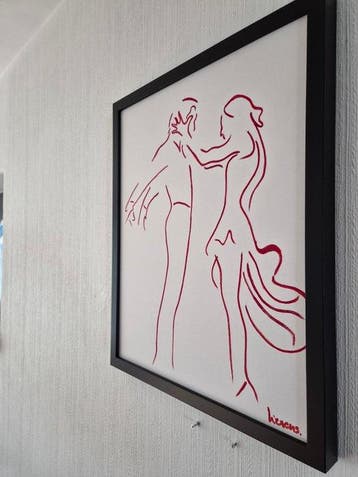 Liesens - Dance me to the end of love (Handpainted on white
