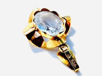 Hanger - 18 karaat Geel goud - 2.63ct. tw. Aquamarijn, Handtassen en Accessoires