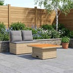 vidaXL 2 Stuk Tuin middelste sofa met opklaptafel poly, Verzenden