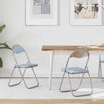 vidaXL Inklapbare stoel 2 pcs Grijs 48 x 43,5 x 81 cm, Huis en Inrichting, Stoelen, Verzenden, Nieuw
