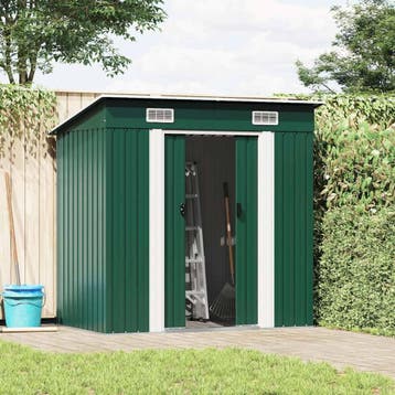 vidaXL Tuinschuur metaal groen, Verzenden