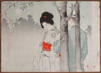 Couple in The Morning Mist /Cherry Blossom Viewing, Antiek en Kunst