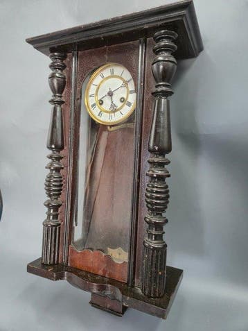 Wandklok - Antike Wanduhr Regulator – Holzgehäuse mit