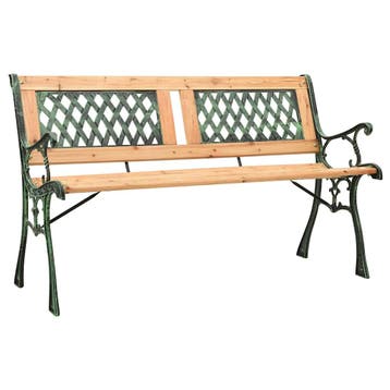 vidaXL Tuinbank 122 cm gietijzer en massief vurenhout, Verzenden
