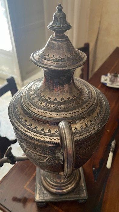 Samovar - Legering - Samovar verzilverd, Antiek en Kunst, Antiek | Keukengerei