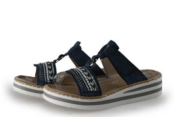 Rieker Slippers in maat 38 Blauw, Kleding | Dames, Schoenen, Slippers, Gedragen, Rieker, Verzenden
