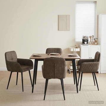 vidaXL Eetstoelen 4 st Kunst Suède Leer Donkergrijs 59 x, Verzenden, Nieuw