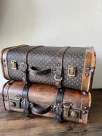 Kist - Stoere Lederen Hout wijn/sieraden opbergkoffers -