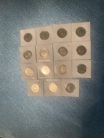 Europa. 2 Euro Various Years (15 coins) (Zonder