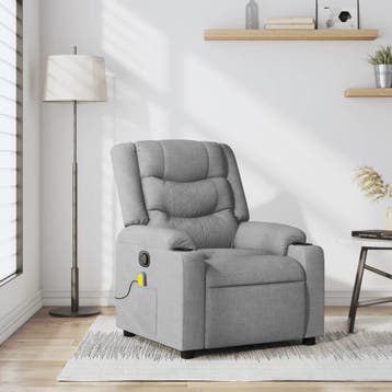 vidaXL Massagestoel Lichtgrijze Stof, Verzenden