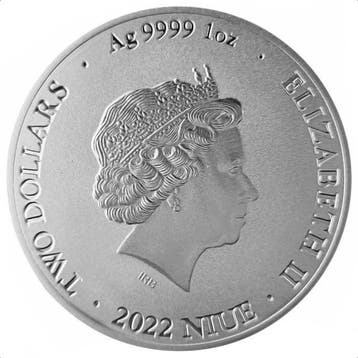 Niue. 2 Dollars 2022 1 oz Niue $2 NZD Bitcoin Silver Coin BU