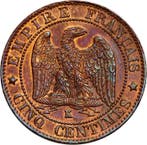 Frankrijk. Napoléon III. 5 Centimes 1861-K, Bordeaux (Zonder