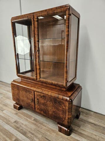 Vitrinekast - Franse vitrinekast Art Deco uit de jaren ’40, Antiek en Kunst