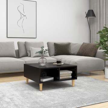 vidaXL Salontafel 60x60x30 cm bewerkt hout zwart, Verzenden, Nieuw