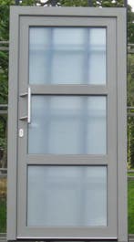 pvc voordeur , buitendeur , deur 105 x 210 wit / betongrijs, Doe-het-zelf en Bouw, 100 tot 120 cm, Nieuw, Ophalen of Verzenden