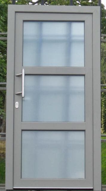 pvc voordeur , buitendeur , deur 105 x 210 wit / betongrijs, Bricolage & Construction, Fenêtres & Moustiquaires, Enlèvement ou Envoi