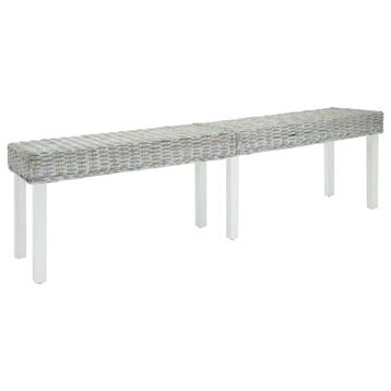 vidaXL Bankje 160x35x45 cm natuurlijk kubu rattan en, Huis en Inrichting, Verzenden, Nieuw