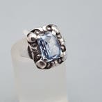 Argent, Art déco, spinelle bleue (testée) - Bague, Antiquités & Art