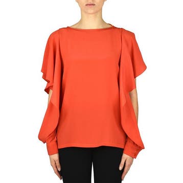 Pinko • rode blouse met open mouwen • 34 (IT40), Verzenden